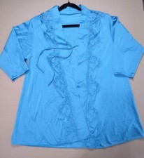 Vintage Shadowline Tie PJ Top Lace Accents Sz Petite M Made In USA
