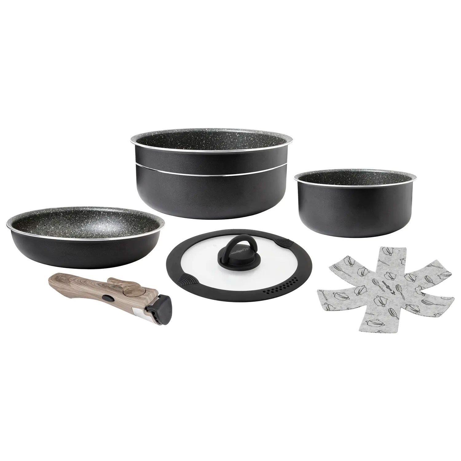 Brunner Pirate Spacemaster 22cm - 5+1 Piece Non-Stick Camping Pan Cook Set