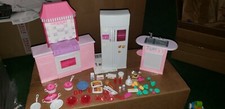1996 1997 Mattel Barbie Doll Kitchen Sink Stove Refrigerator  Tons Accessories