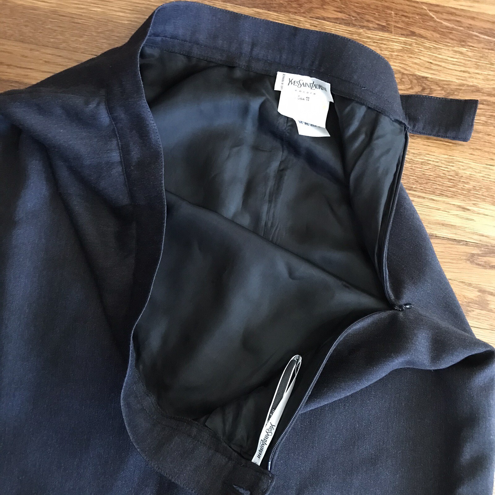 Gonna Yves Saint Laurent Lana Grigia 14 Francia