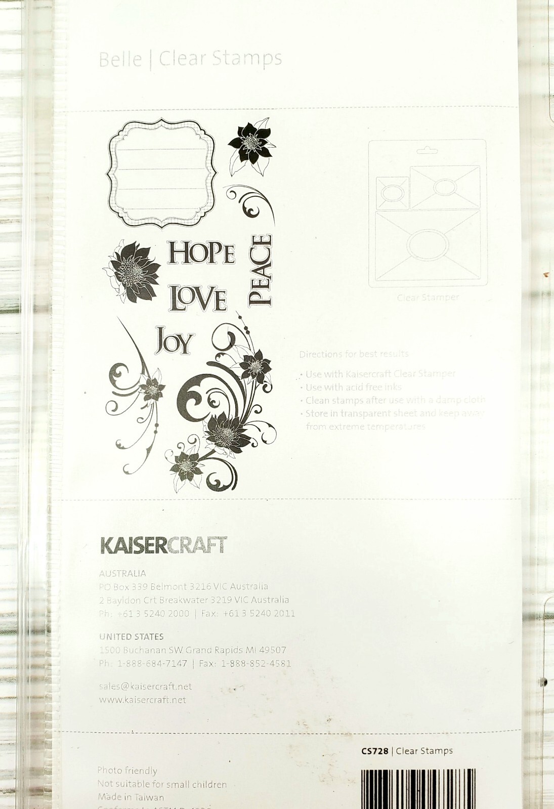 Lot of 4 Kaisercraft Clear Stamps Christmas Birds Flowers Words UNMOUNTED
