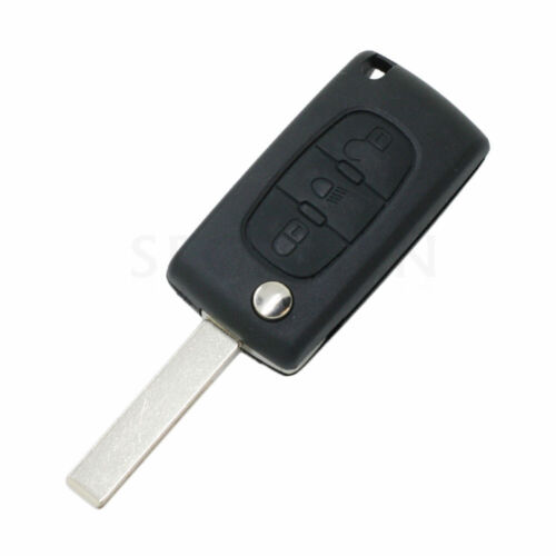 Flip Remote Key Shell 3 Button for PEUGEOT 407 607 Light Symbol Groove - Picture 1 of 2