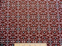 Brother Sister Design Studio Cotton Fabric Dark Brown White Blue Hearts 2 Yds+ Brother Sister Design Studio Cotton Fabric Dark Brown White Blue Hearts 2 Yds+