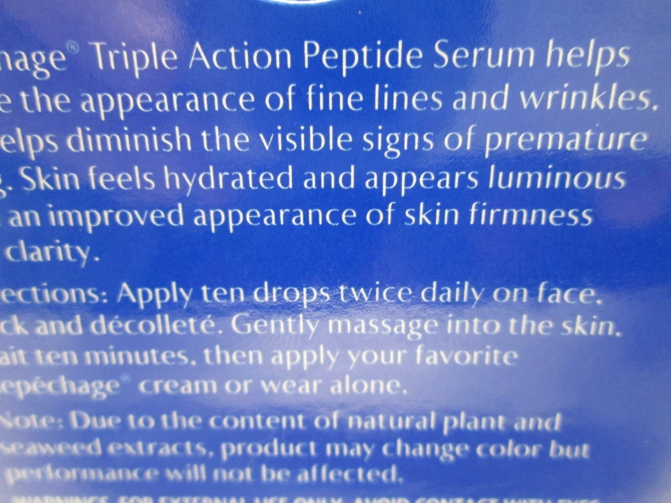 REPECHAGE TRIPLE ACCIÓN PÉPTIDO SÉRUM 1 FL. OZ/30 ML NUEVO caducado 2026 Foto 2 de 2