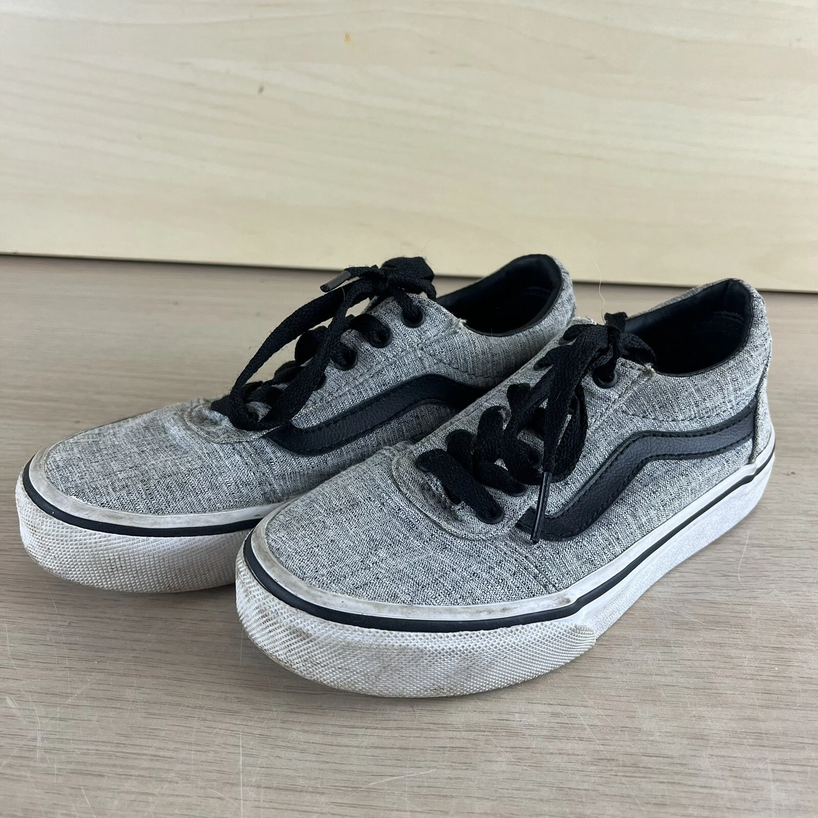 Vans Ward Low Youth 13.0 Ragazzi Ragazze Grigio Nero Scarpe Sneakers Skate 500714