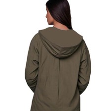 Womens Jacket Size UK 8 Khaki Boohoo Rain Mac Coat Hooded RRP £55