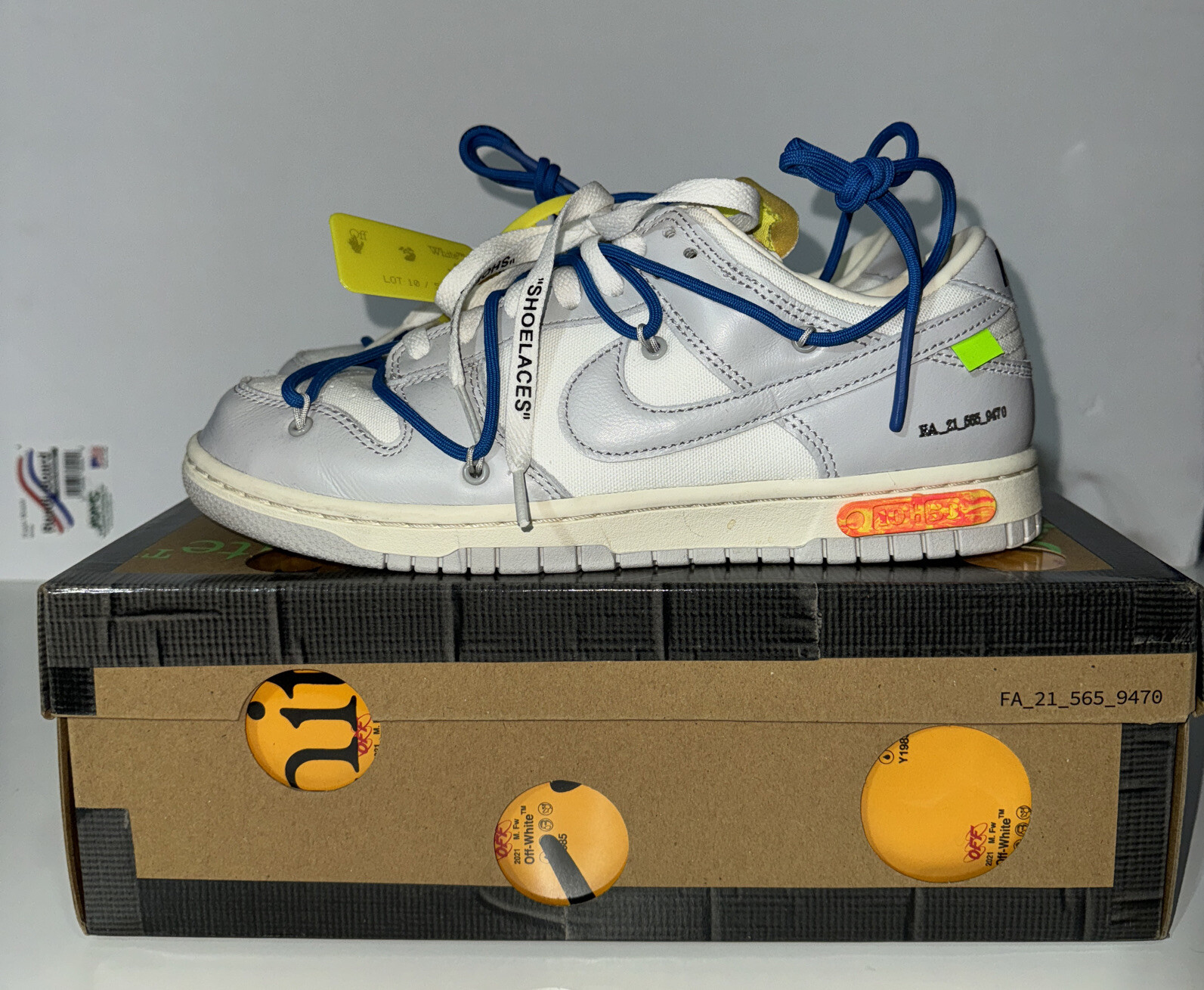 OFF WHITE X NIKE Nike Dunk Low x Off White lotto 10 di 50 2021 taglia 8 5M 10 W