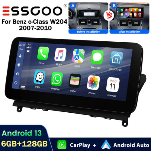 For Benz C Class W204 2007-2010 CarPlay Android 13 Car Stereo GPS Head Unit Navi
