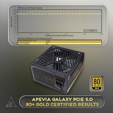 Apevia ATX-GX1000W Galaxy 1000W Power Supply - 80 PLUS Gold Certified, PCIe 5.0