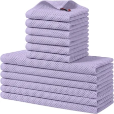 100% Cotton Kitchen Towels and Dishcloths Set, 12 x 12 Inches and 13 x 28 Inches