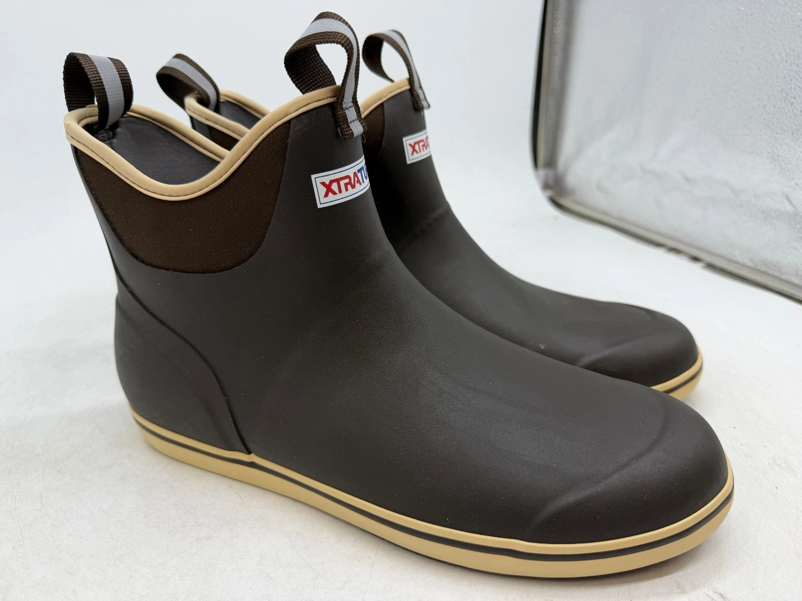 XTRATUF 6" Ankle Deck Boot Men's Chocolate Tan Waterproof Slip-On Round Toe - 13