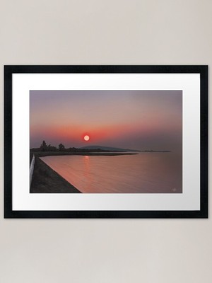 Sonnenuntergang Digitalarbeit gerahmter Kunstdruck gerahmtes Wandbild Poster Leinwanddruck Bild
