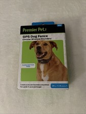 PREMIER PET GPS DOG FENCE CIRCULAR WIRELESS BOUNDARY DOG COLLAR 20LBS 6 MONTH 