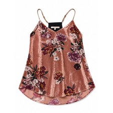 Lavender Brown Rose Mauve Velvet Floral Cami
