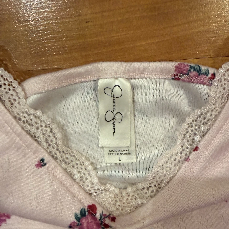 Jessica Simpson Floral Tank Shorts Encaje Pijama JUEGO PIJ Talla L Foto 3 de 4