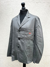 Vintage British Rail 1960's Grey Cotton Drill Chore Workwear Jacket-46", NOS