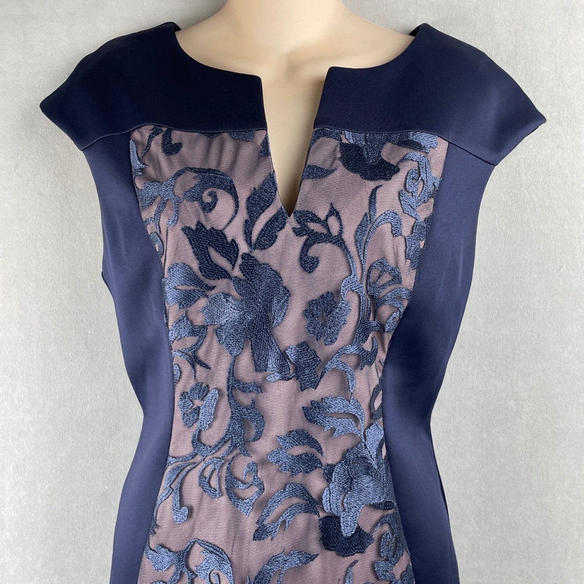chinese dress ladies Verity Navy Lace Long SLeeve Mini Dress - 14