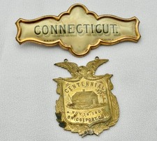pair of 1900 BRIDGEPORT, CONNECTICUT (FAIRFIELD CO) CENTENNIAL PICTORIAL MEDALS