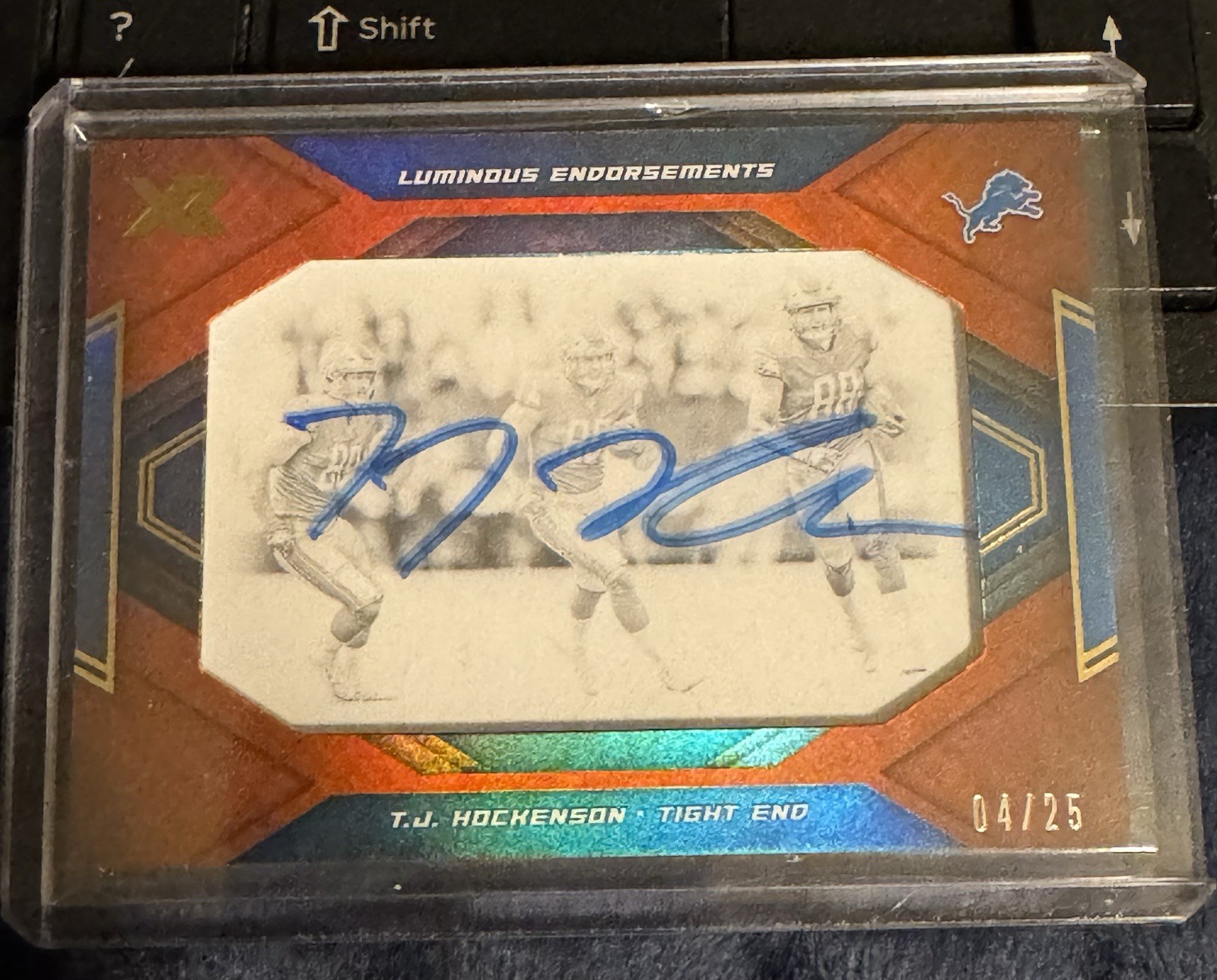 TJ Hockenson Panini XR Luminous Endorsements Autographs #LETJ Base