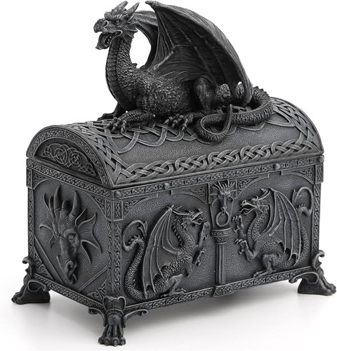Figura de poliestireno caja baratija en forma de cofre de dragón - Imagen 8 de 8