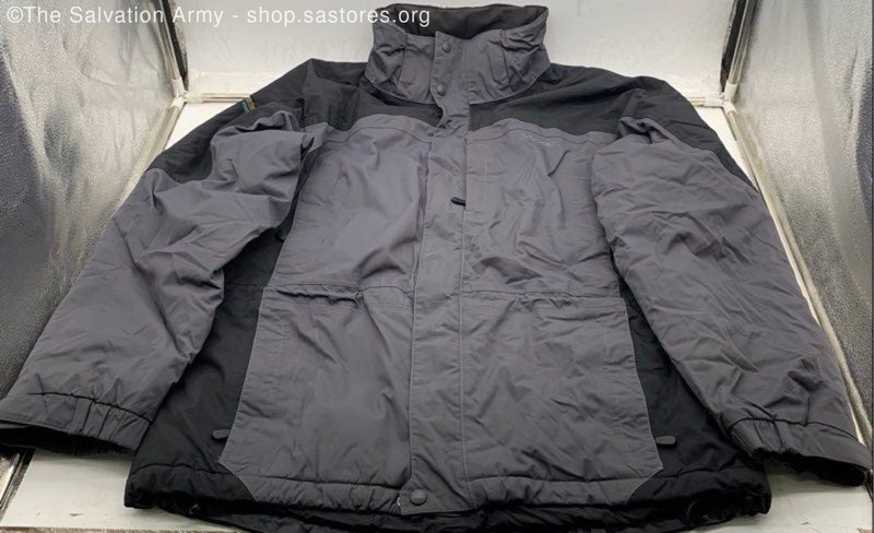 L.L. Bean Men's Gray Black Long Sleeve Pockets Full-Zip Ski Jacket Size Large
