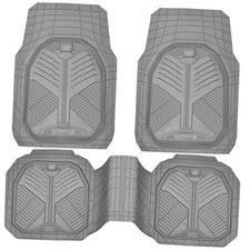 Heavy Duty Rubber Car Mats, Deepdish All Weather Floor Mats for Car Gray Light