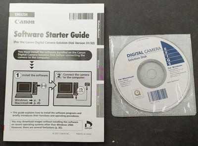 Canon Software Starter Guide + Digital Camera Solution Disk Version 31.1  2007