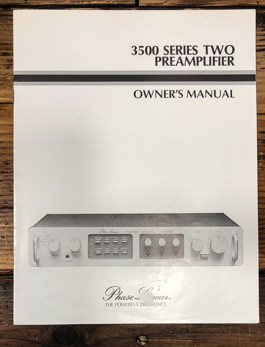Phase Linear Model 3500 Series 2 Preamp Owners / User Manual *Original*