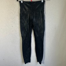 Spanx Faux Leather Moto Leggings Women's Large Black 20136R