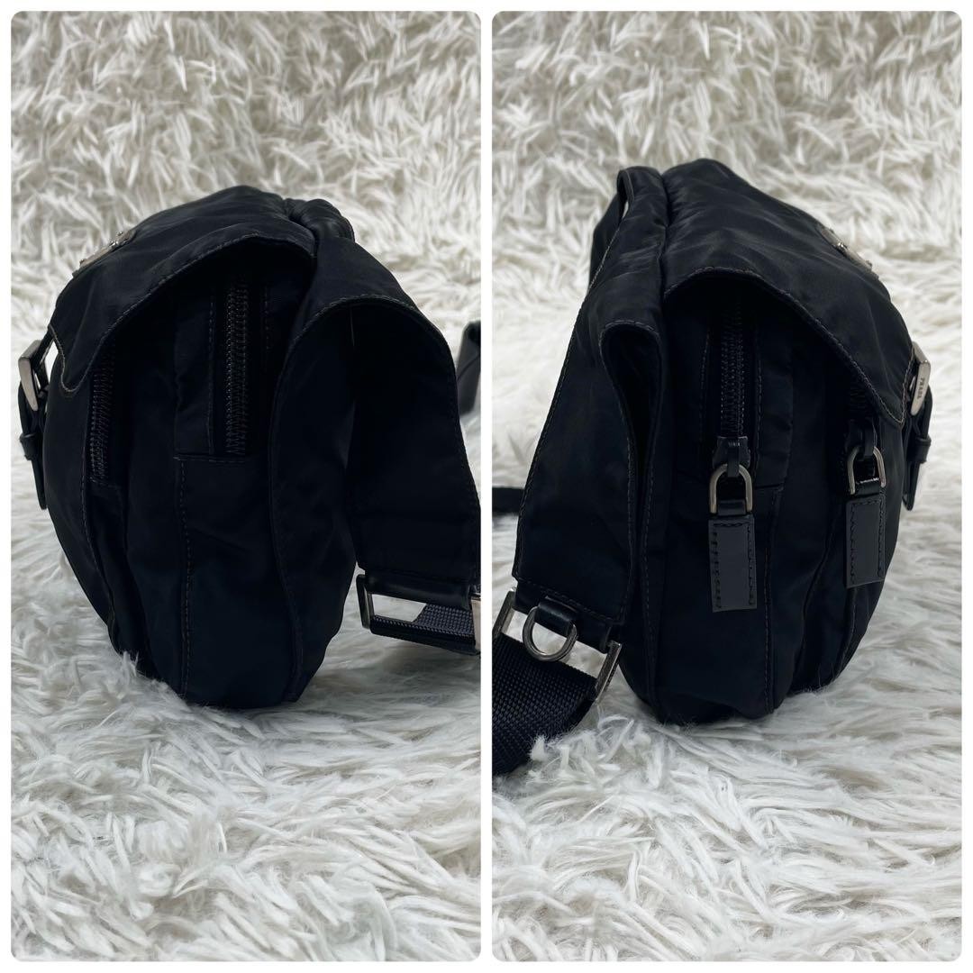 Prada Messenger Bag Triangle Logo Nylon Black thumbnail 5