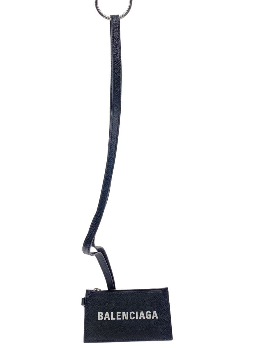 BALENCIAGA Coin Case Leather Black Womens 594548 Used