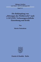 Martin Nettesheim | Die BekäMpfung Von StöRungen Des Wettbewerbs Nach § 32F...