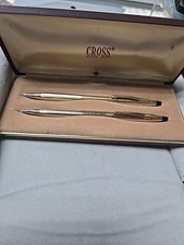 Vintage Cross 10k Gold Filled Pen And Pencil Set Original Box Collectible