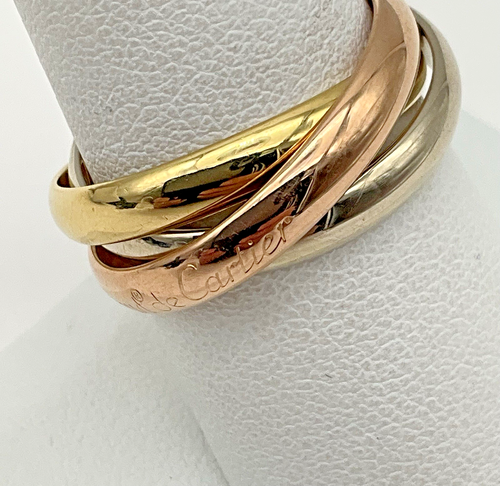 18K Cartier Tri-Color Trinity Gold Band/Ring - Picture 3 of 10