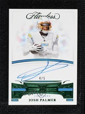 2021 Panini Flawless Rookie Signatures Emerald 4/5 Josh Palmer #FRS-JPA Auto v9t
