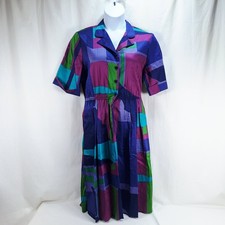 Draper's  Damon's Short Sleeve Dress Purple Blue Green