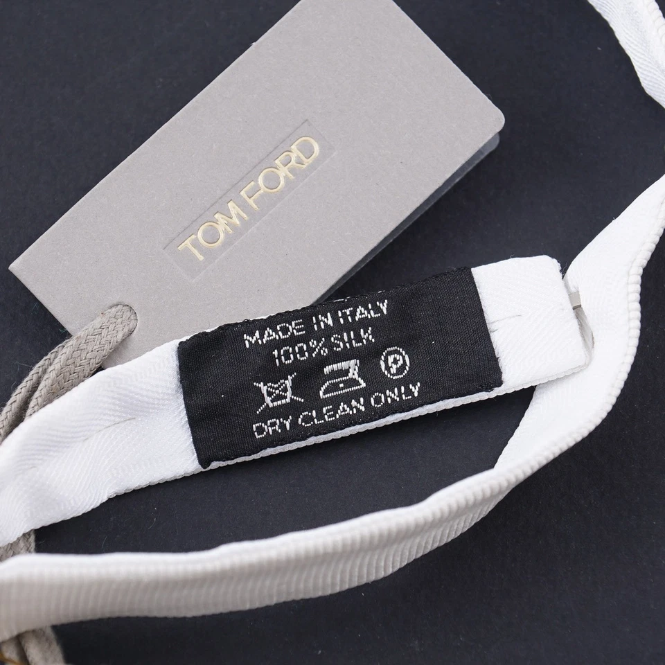 Tom Ford слоновой кости белый Grosgrain саржи шелк предварительно завязанный галстук-бабочка новый с Ярлыками галстук-бабочка - Изображение 3 из 3