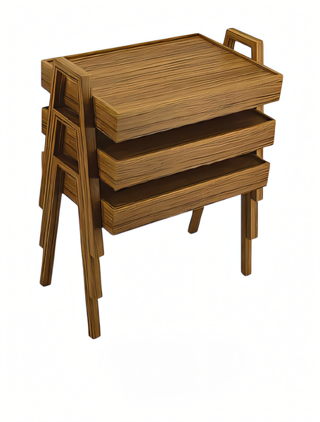 Elegantes Braunes Couchtisch-Set Aus Holz FüR Modernes Wohnzimmer-image