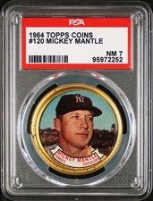 1964 Topps Coins #120 Mickey Mantle NY New York Yankees PSA 7 NM