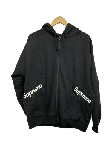Felpa Supreme Zip Hoodie 20SS Colore Bloccata Felpa con Cappuccio M Cotone Nero Usata