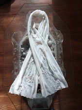 Sheer Floral Embroidered Shawl Scarf With Intricate Details  Iridescent Sequins