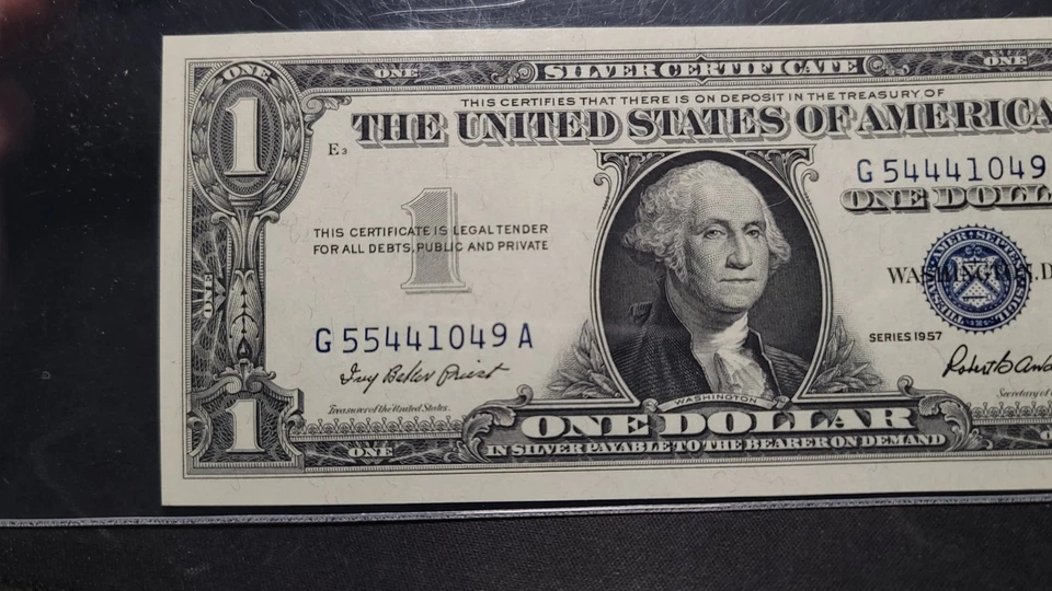 Fr 1619 1957 $1 Silver Certificate Error Mismatched Serials G54/55 PCGS 64PPQ - Image 3 of 4