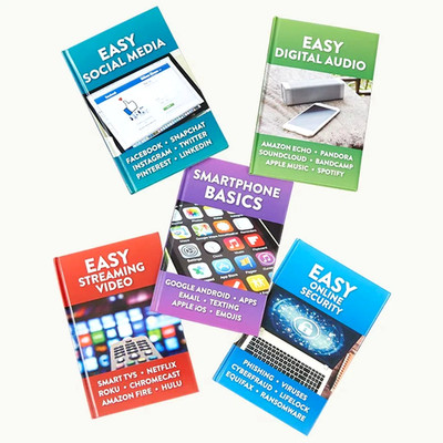 5PC Lot Easy Tech Book Bundle Online Security, Smartphones, Social Media, Stream