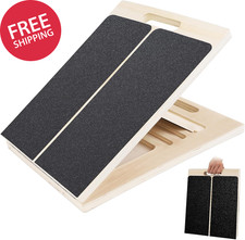 Slant Board for Calf Stretching, Adjustable Wooden Incline Board with Anti-Slip
