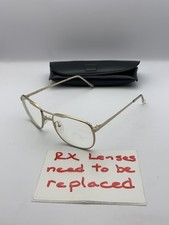 ArtCraft Eyeglasses Gold Metal Aviator Full Rim Rectangular Frame Mens USA 145