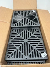 LOT OF 9 NDS 12 in. Square Catch Basin Drain Grate, Black Plastic