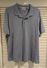 NEW Calvin Klein Adult Men's Light Blue Polo Shirt XL X-Large Liquid Touch NWOT