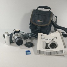 Konica Minolta Dimage Z2 4MP Digital Camera With SD Card Manual & Case Tested