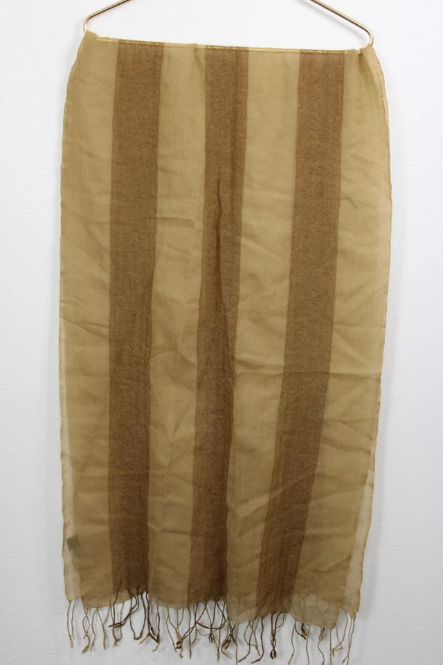 Lauren by Ralph Lauren Bufanda Envoltura Tejido Transparente Borlas Lana Hecho en India Foto 3 de 4