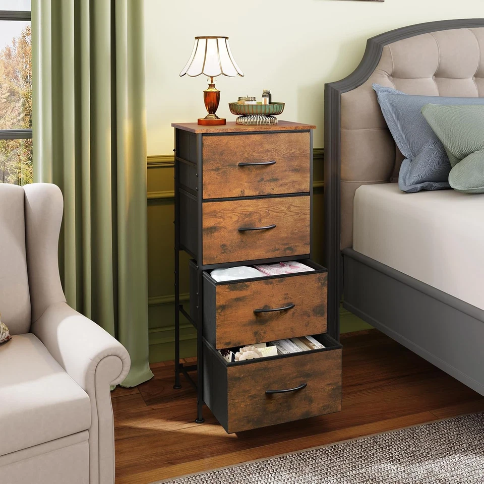 Torre de almacenamiento de tela de 4 cajones, unidad organizadora para dormitorio, pasillo, entrada, Foto 2 de 4